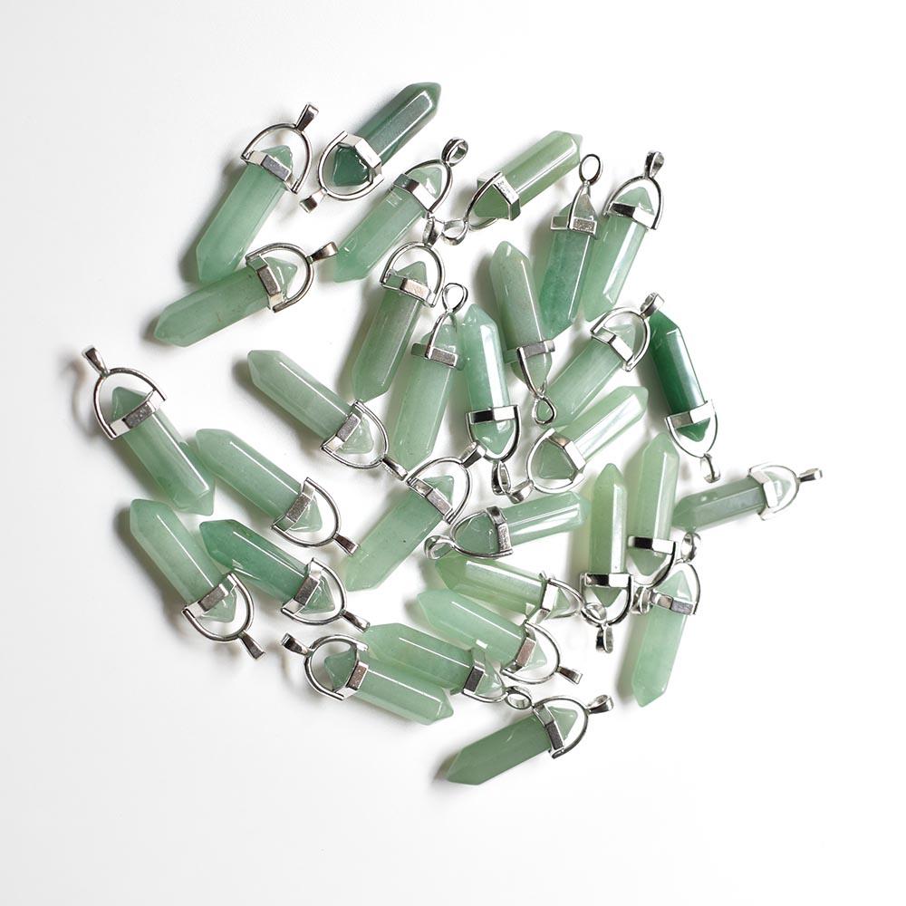 24pcs/lot Fashion quality assorted natural stone mixed pillar charms chakra Pendants & necklaces for making free