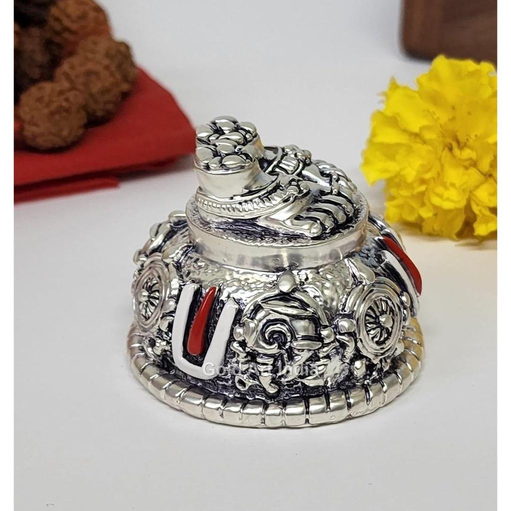 Lord Balaji Charan Paduka Silver Matte Antique Finish Vishnu Charan Paduka for Pooja Room/Car Dashboard Venkateswara Swamy Feet  Best Gift