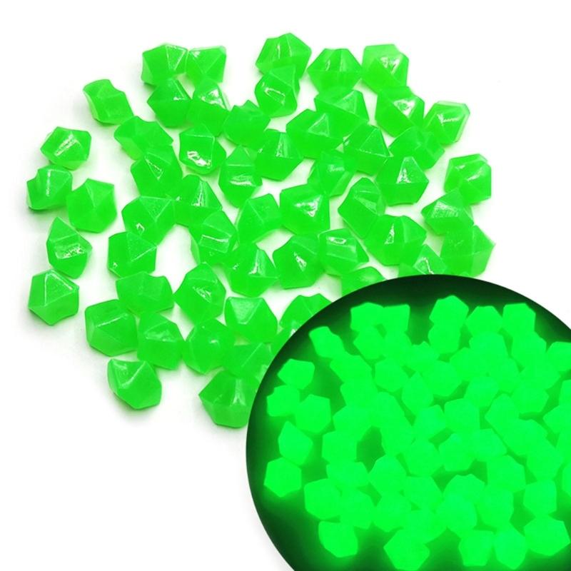 300pcs Mini Luminous Stones 14mm Fish Tanks Artificial Stone Aquarium Decoration for Indoor Outdoor Garden Yard Decor