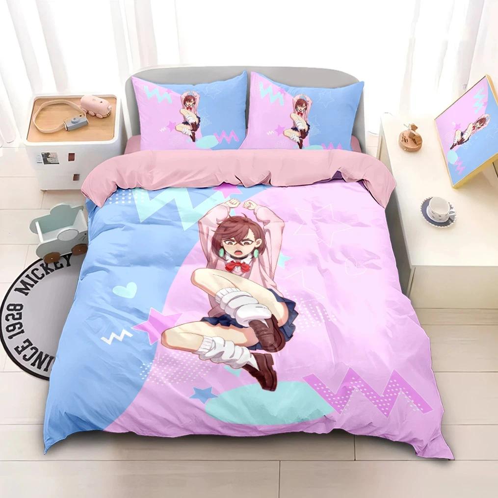 3D Print Anime Dandadan Bedding Set Aira Shiratori/Momo Ayase Duvet Cover for Kids Teens Adults Bedroom Decor