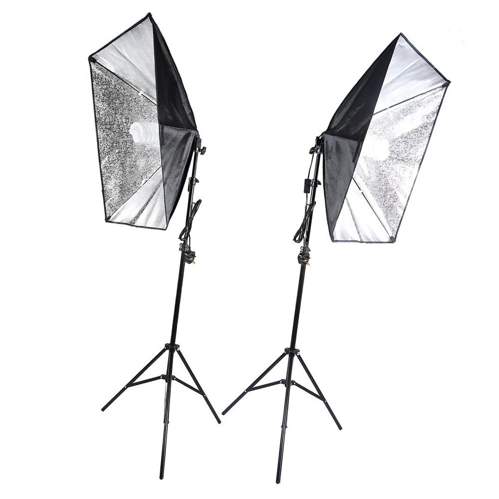 Photography Studio Cube Umbrella Softbox Light Lighting Tent Kit Photo Video Equipment 2 * 135W Bulb 2 * Tripod Stand 2