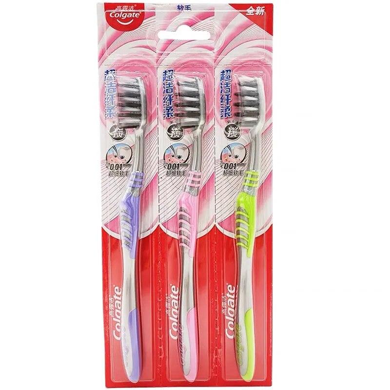 Colgate 3PCS Fine Gum Soft Bristle Toothbrush Fine Gum Soft Bristle Toothbrush Oral Cleaning Dental Care