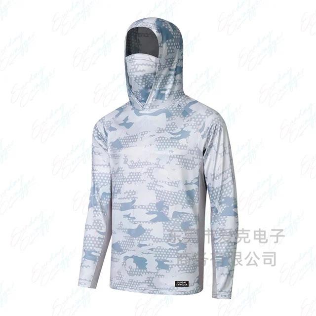 Men's sunscreen clothing summer UV protection breathable quick drying outdoor fishing clothing Luya fishing clothing hooded with mask