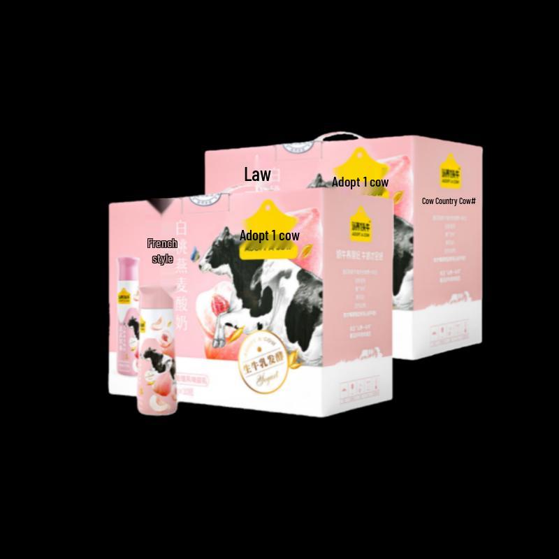 Adopt A Cow French Style White Peach & Oat Yogurt Drink, 20 x 230ml