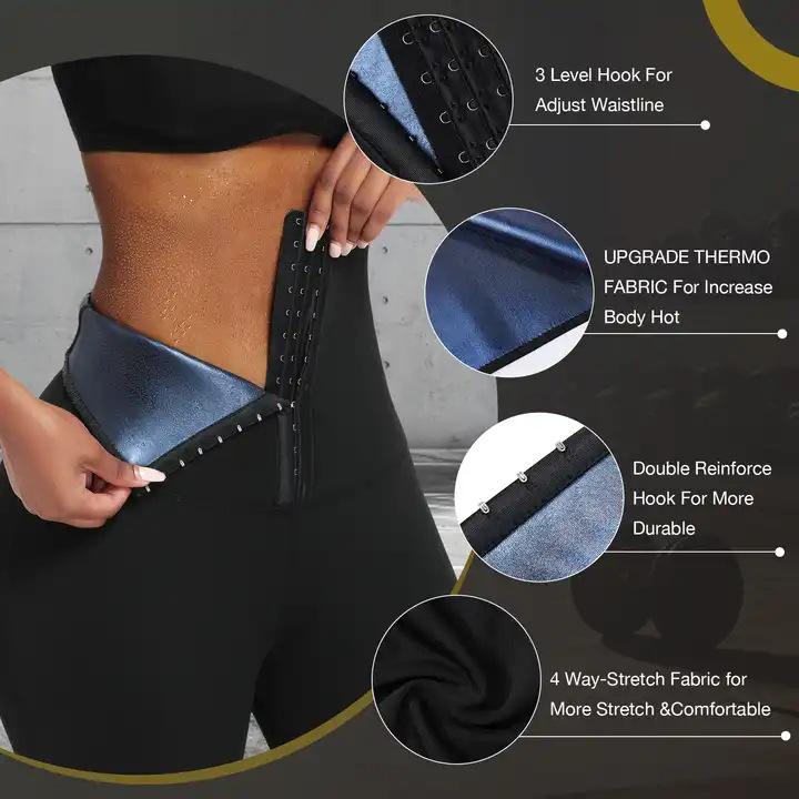 Women's High Waist Tummy Control Yoga Pants with Button Detail