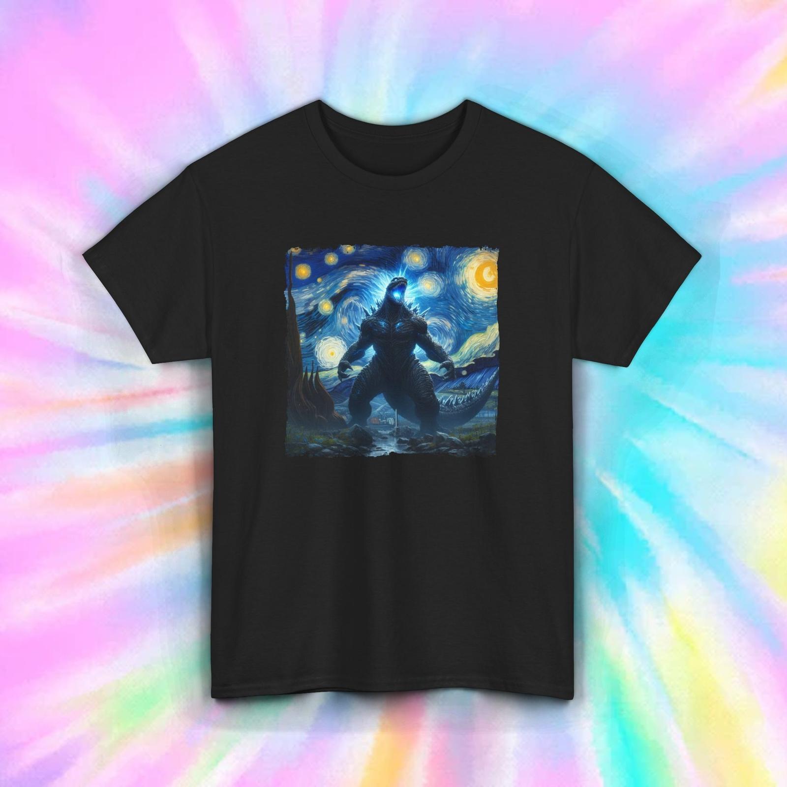 Godzilla Starry Night T-Shirt | Unique Monster Art Graphic Tee | S-5XL XXXXL