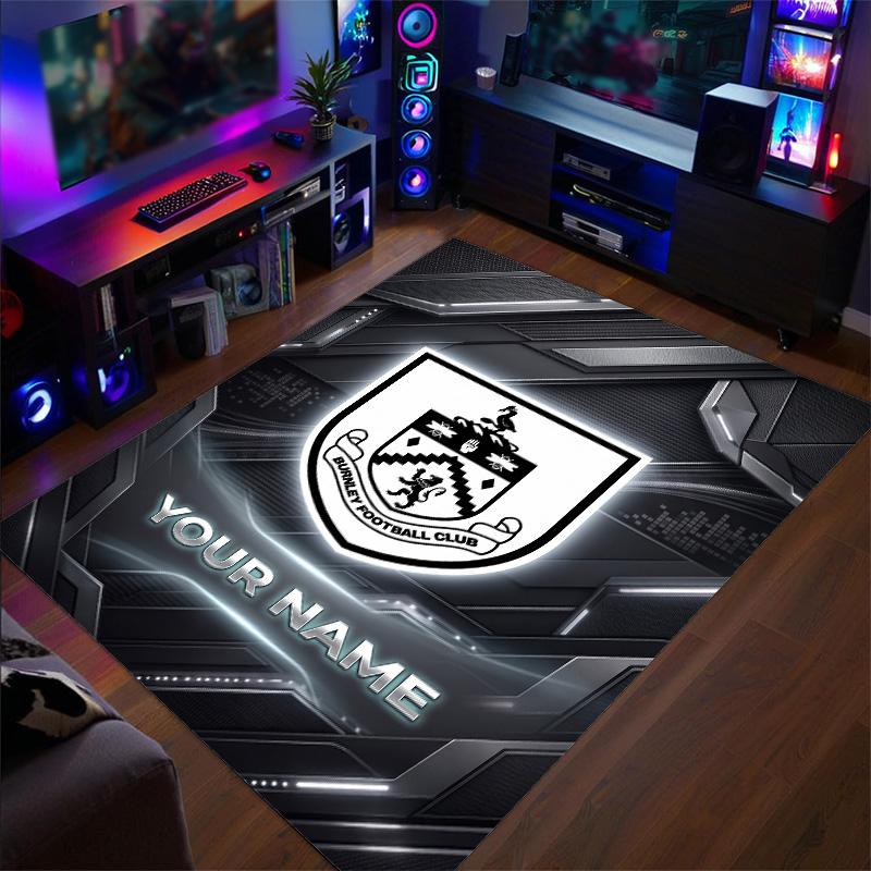 Crystal Velvet Rug Burnley Football Print Custom Name Text Floor Mat Home Decor
