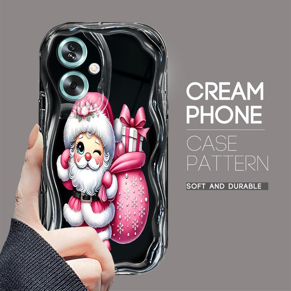 

Милый мультяшный узор, кремовая текстура, мягкий силиконовый чехол с волнистыми краями, чехол для телефона для OPPO Reno Realme Realme C30S чёрный