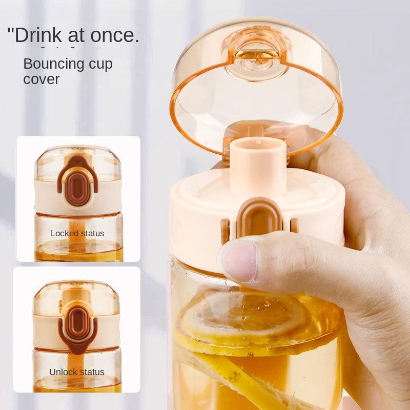 Lightweight Plastic Cup Student Water Cup Roomy Lightweight Handle Cup High Temperature Resistant Good-looking Outdoor Activity Travel Active Bottle