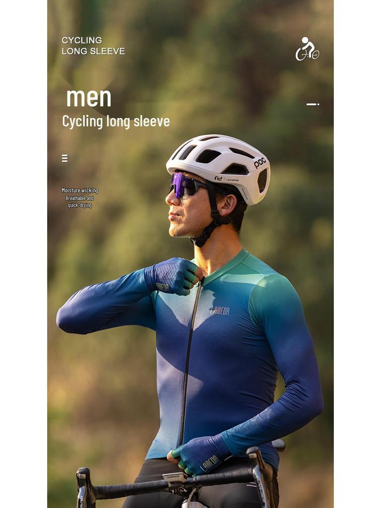 Tricou de ciclism pro pentru bărbați Lampada - Mânecă lungă, Respirabil, Croială strânsă pentru primăvară/toamnă.