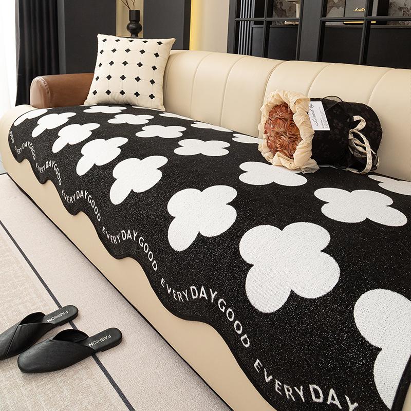 

Straight Special-Shaped Sofa Cushion Light Luxury High-End Non-Slip Leather Sofa Seat Cushion Sofa Cover Cloth Towel Universal In All Seasons 90*70cm