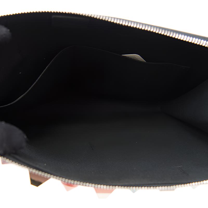 Fendi Rainbow Studded Half-Open Square Leather Clutch Women clutch Black 8M03709DFF0JBX