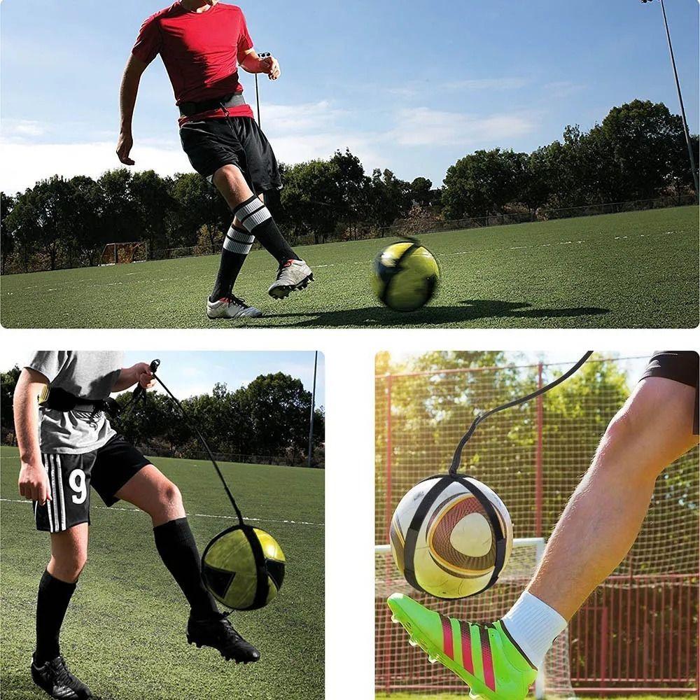 Adjustable Soccer Ball Juggle Bags Elastic Belt Football Kick Trainer Team Sports
