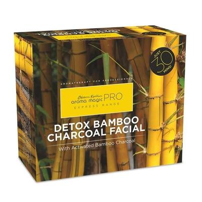 Aroma Magic 3 Step Detox Bamboo Charcoal Facial Kit Set| Pro Express Range| Deep Cleanses, Tightens Pores |All Skin | 5 Single Use Kit