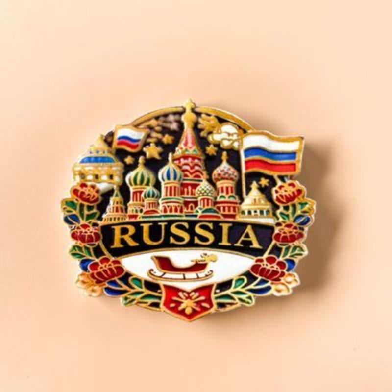 Russian refrigerator sticker travel souvenir creative resin decoration characteristic travel souvenir 3D three-dimensional gift As shown in the figure
