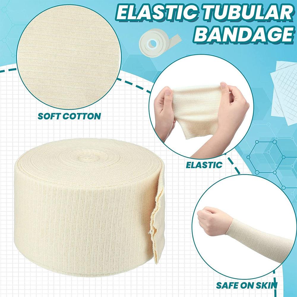 1 Rolle Elastische Schlauchbandage, 10M - Naturfarbe, für Große Knie-Stützbandage - Mittlerer Oberschenkel, Baumwolle Spandex