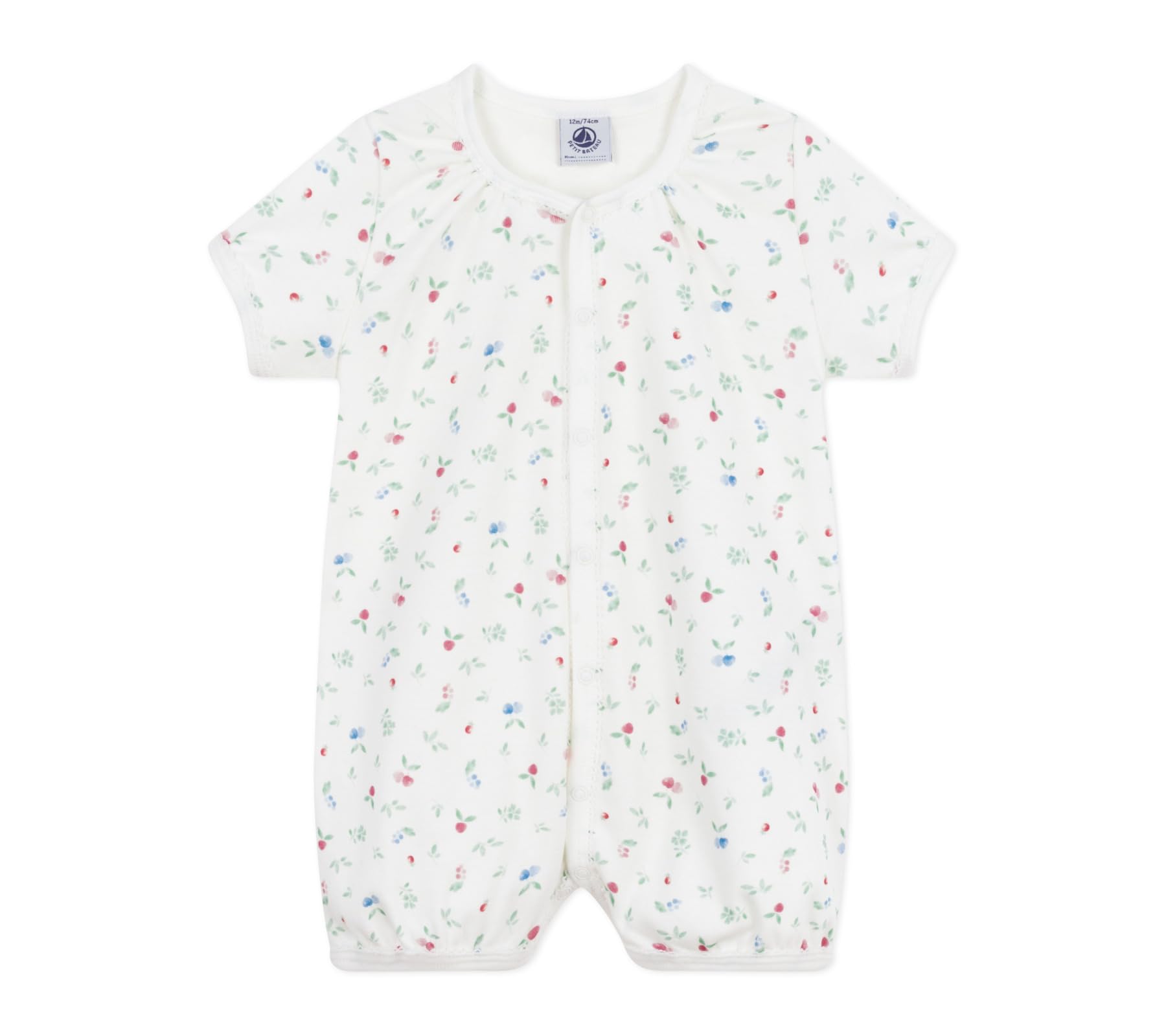 

Короткий ромпер A0CZZ 12 месяцев 74см [Petit Bateau] Молочный/Разноцветный