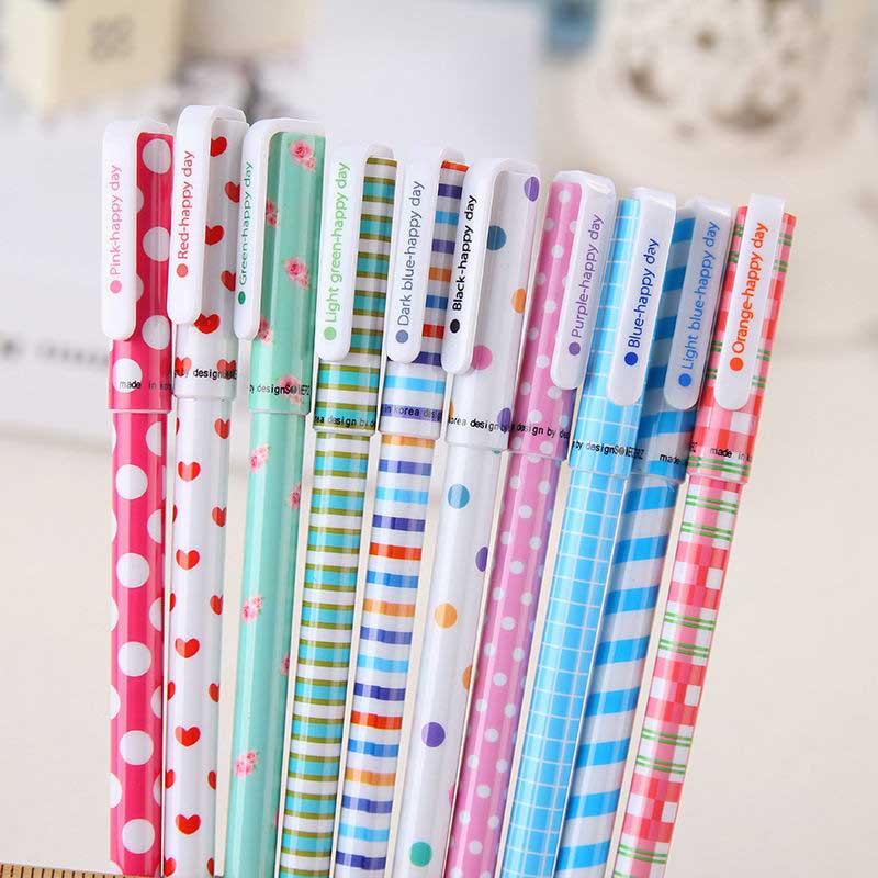 10 Pcs/Kit Adorable Color Pen Flower Animal Starry Star Sweet Flora Colored Gel Pen 05mm Pens for School Kawaii Korean Stationary