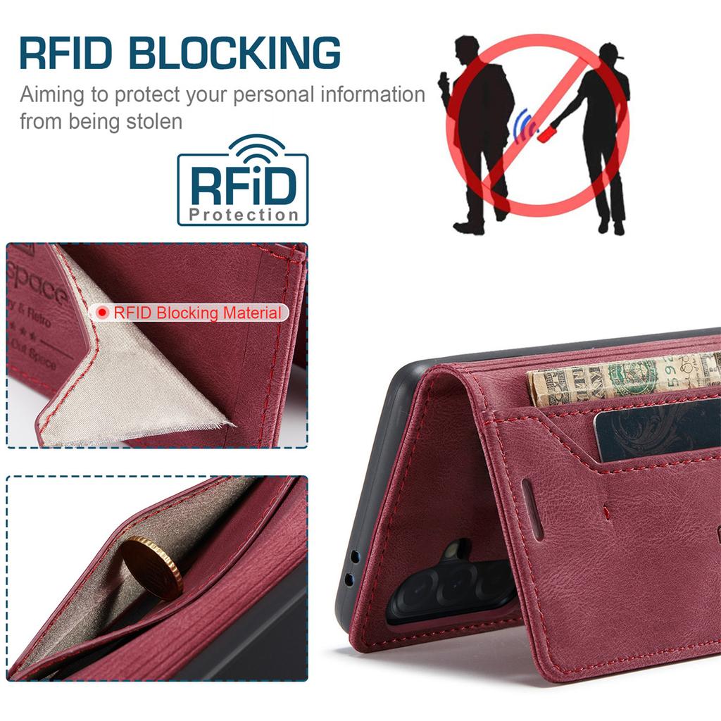 Premium Vintage Leather Wallet Case for Samsung Galaxy A56 - RFID Protection Flip Cover with Card Slots, Shockproof Retro Style (4 Colors)