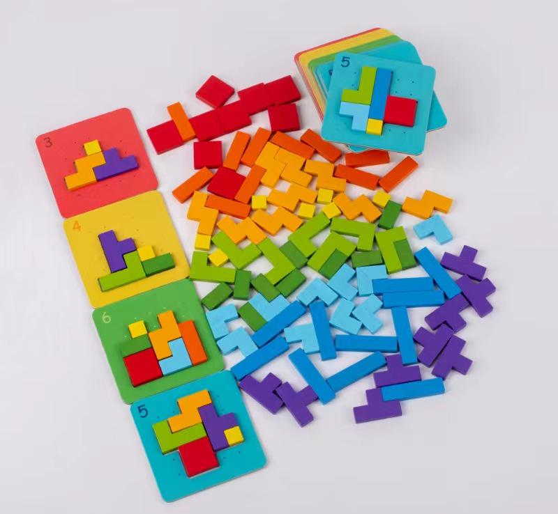 Colorful Block Puzzle: Parent-Child Two-Player Concentration Game