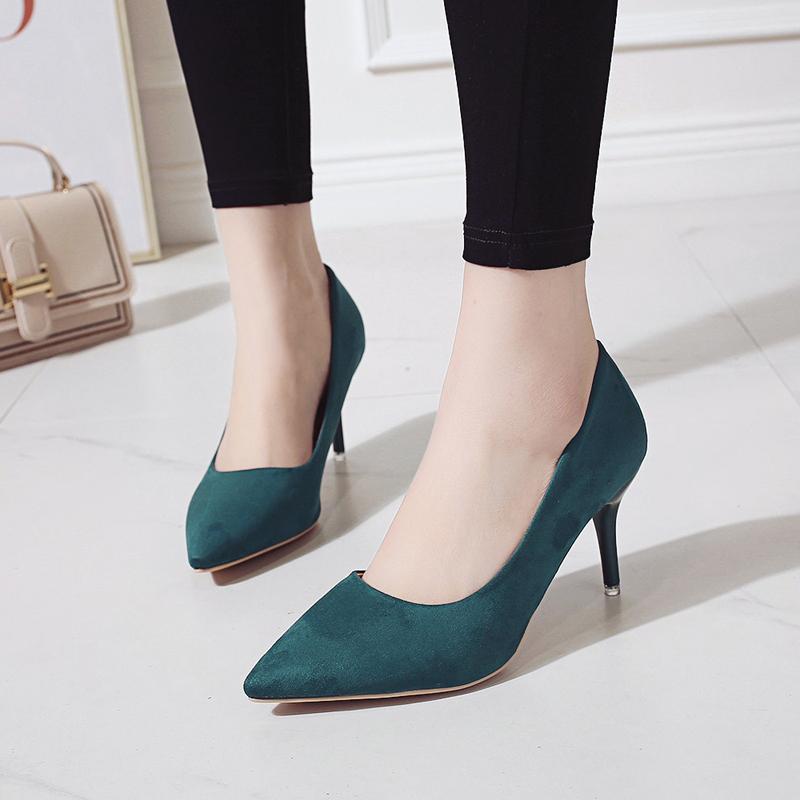 Maogu Women Low Heel Pointed Toe Pumps Velvet Slip-on Cozy Ladies Heeled Shoe Stiletto 5cm Wine Red 2024 Summer High Heels Shoes