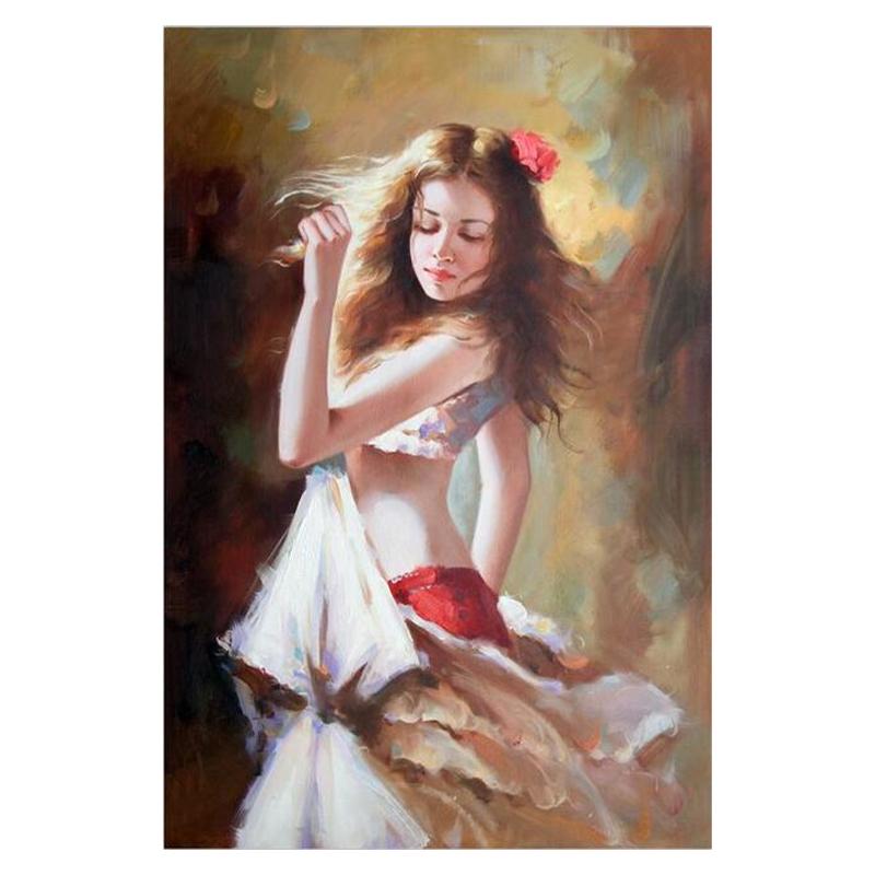 

Абстрактний портрет. Сучасна оголена жінка, олійний живопис на полотні. Сексуальна жінка. 50x75cm