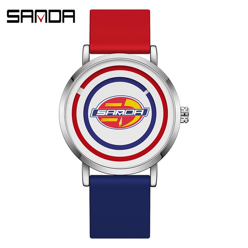SANDA New Product Silicone Tape Men and Women Watches Fashion Trends, Cool, Simple, Personalized Children's Watch