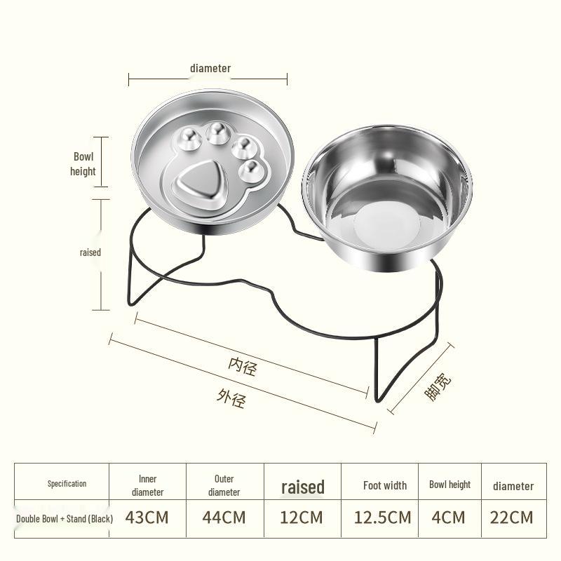 Non-Slip Stainless Steel Slow Feeder Bowl for Small to Medium Dogs and Cats