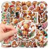50PCS Kawaii Christmas Dessert Gingerbread House Stickers for Scrapbooking Skateboard Phone Case Children's Gift Toy