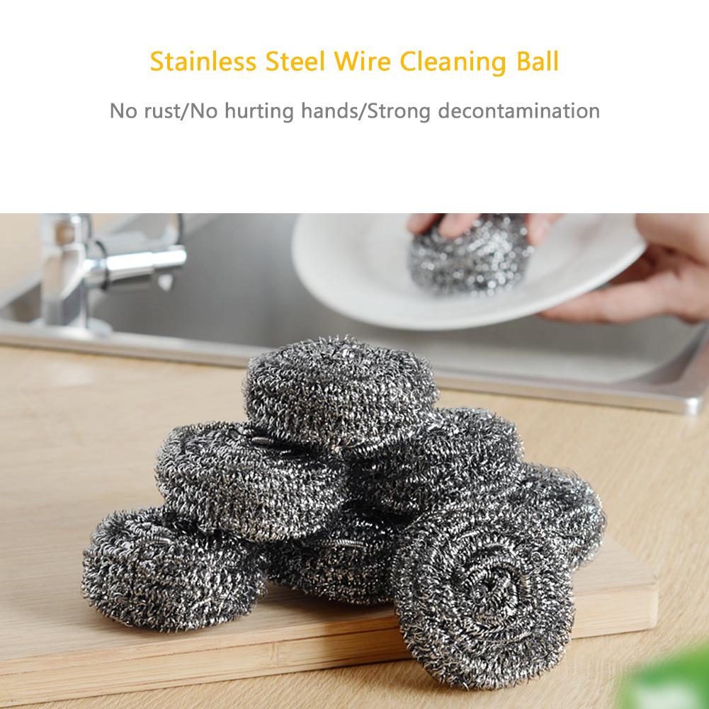 Buy 12Pcs Stainless Steel Scouring Pad Elastic Scourer Kitchen Clean