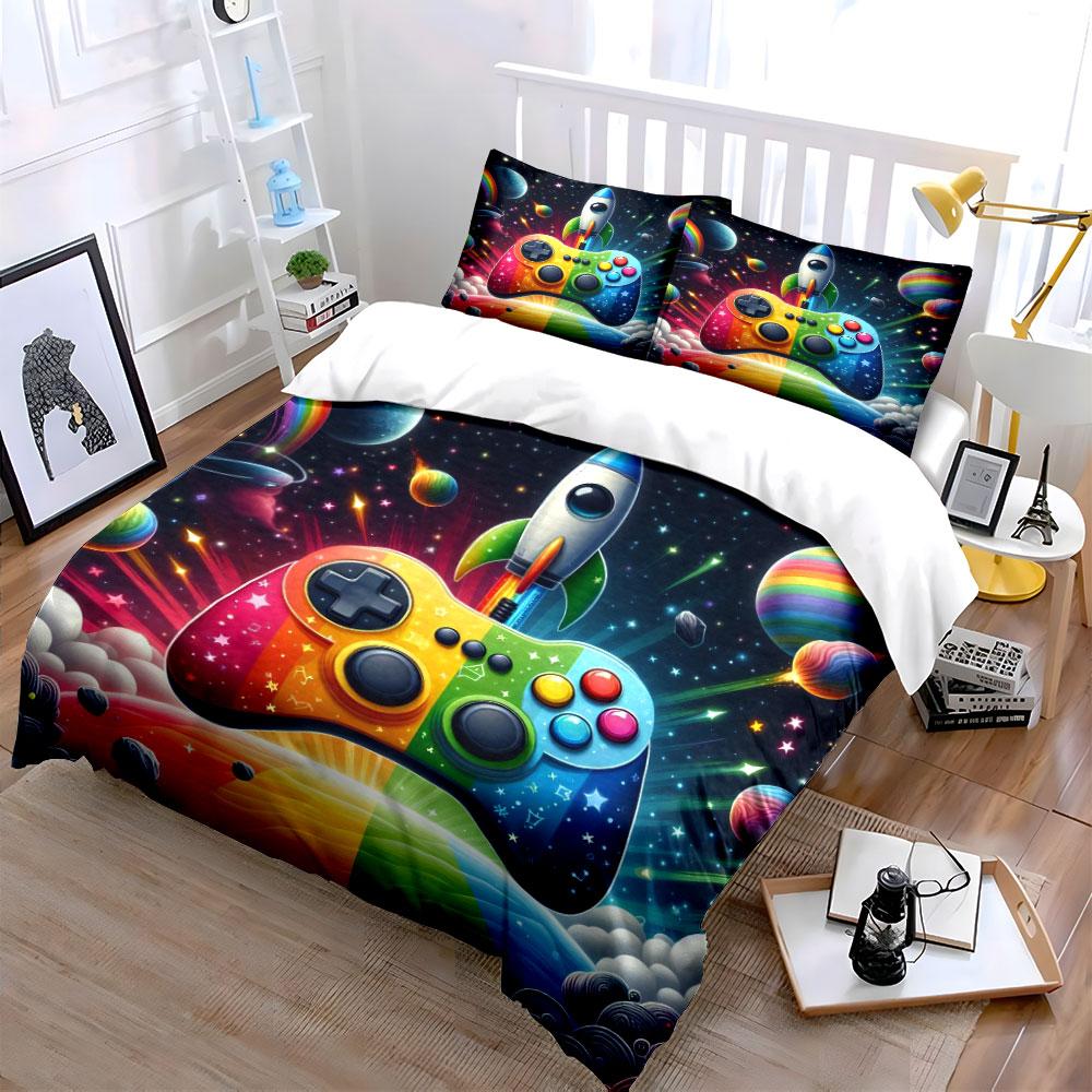 Gaming Rocket Universe Bedding Bedding Duvet Cover Set Duvet Cover Pillowcases (1 * Duvet Cover 2 * Pillowcases, without duvet insert)