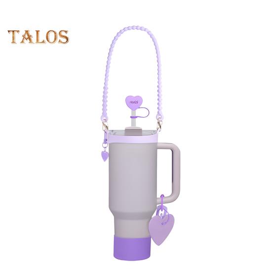 5-teiliges Trinkhalm-Set aus Silikon für 30/40-oz-Becher, inklusive Trageriemen-Anhängern, BPA-freies Becherzubehör für Hydroflaschen