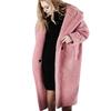 Women Outwear Long Sleeve Lamb Hair Lapel Warm Coat Plush Jacket Overcoat