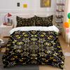 Golden Floral Mandala Pattern. Bedding Sets Duvet Cover Sets Duvet Covers Pillowcases(1* Duvet Cover 2* Pillowcases Without Duvet Insert)