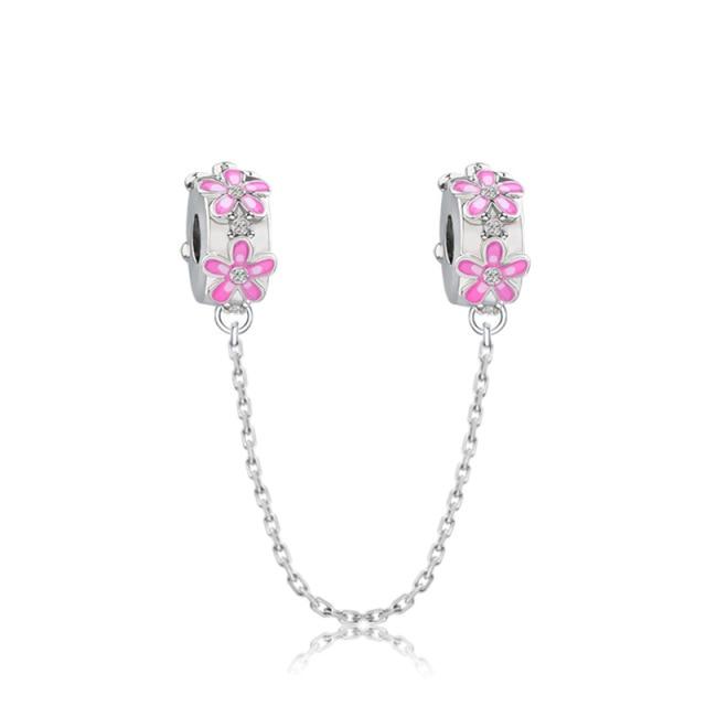 Charm Original Pink Peach Blossom Butterfly Love Series Beads Suitable for Original Ladies Bracelet Jewelry