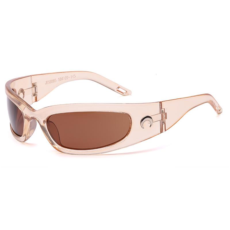 New Moon Rectangular Sunglasses for Women Man Vintage Outdoor Hip Hop Punk Sun Glasses UV400 Trend Female