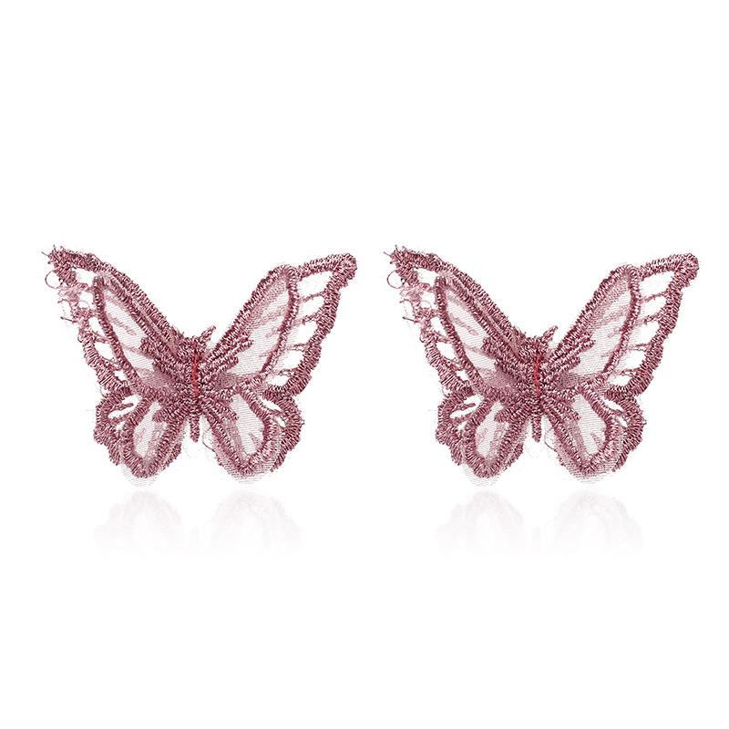 2025 South Korea Dongdaemun new trendy three-dimensional chiffon butterfly earrings fashion super fairy temperament stud earrings