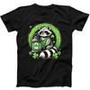 St. Patrick's Day Raccoon With Shamrock Lantern Funny Gift Black Tee T Shirt 367