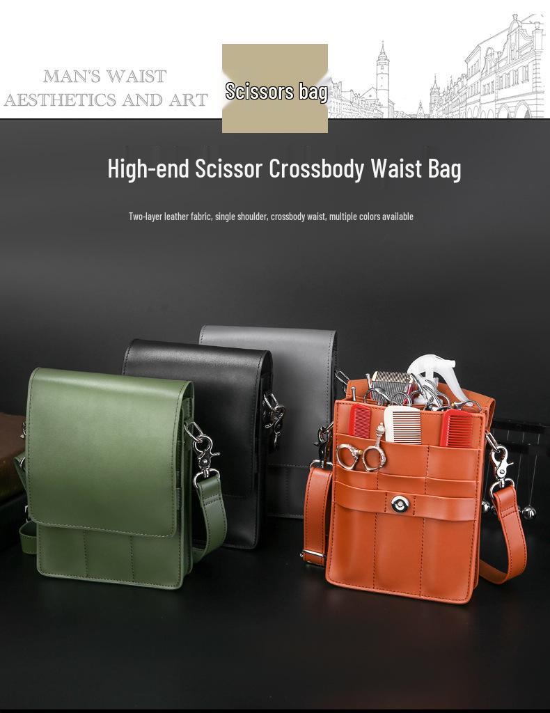 Large Capacity Hairdressing Scissors and Tool Bag - Crossbody and Waist Design for Pet Groomers and Hairstylists