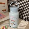 650ML Süße Thermoskanne Edelstahl Isolierbecher Tragbarer Griff Große Kapazität Kaffee Thermobecher Schule Outdoor Reise Wasserkocher