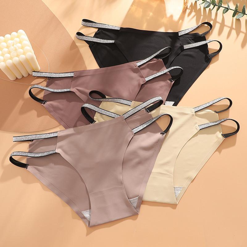 FINETOO Seamless Panty For Women Waist Sexy Belt Design Mid-Waist Brief Comfortable Underwear