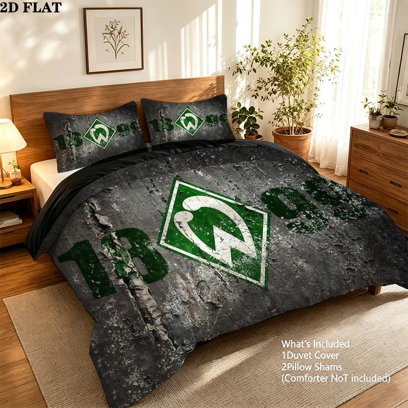 Werder Muster Bettwäsche Heimdekoration Geburtstagsgeschenk ( 1 Bettbezug + 2 Kissenbezüge, ohne Füllung),Fanartikel.