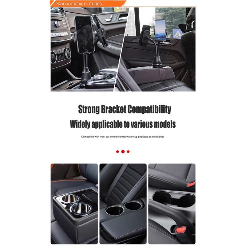 Universal 2 In 1 Car Cup Mount Holder Phone Holder 360 Degree Rotation Telescopic Clamp ArmAdjustable Base