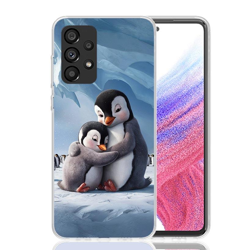 Penguins Love At The North Pole Phone Case For Samsung Galaxy A17 A16 A14 A15 A13 A57 A56 A54 A55 A53 A37 A36 A34 A35 A33 A26 A2