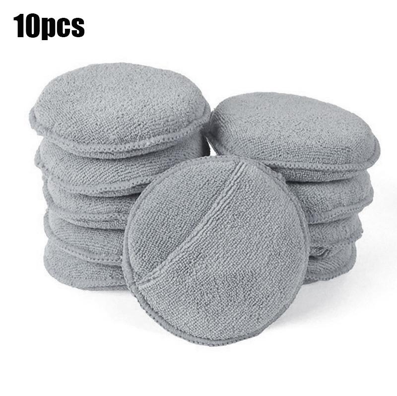 Car Polishing Waxing Sponges Pad 5 Inch 125mm Microfiber Round Motorcycle Auto Wax Applicator Polish Foam Sponges Cleaning Tools