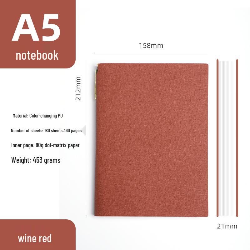Simple A6 Leather Pocket Notebook with Pen Holder - Ideal for College Students & Business Diaries