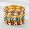 Floral Colorful Flower Bangle Traditional Women's Hand Bracelet Vintage Cloisonne Bangle  Ladies