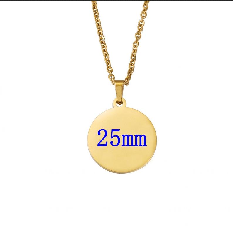 10pcs 45cm 50cm 60cm Simple 304 Stainless Steel Glossy Disc Necklace For Women Pendant Necklace