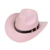 Western Cowboy Top Hat Spring And Autumn New Jazz Hat Big Brim Pentagram Belt Accessories Felt Hat Men And Women