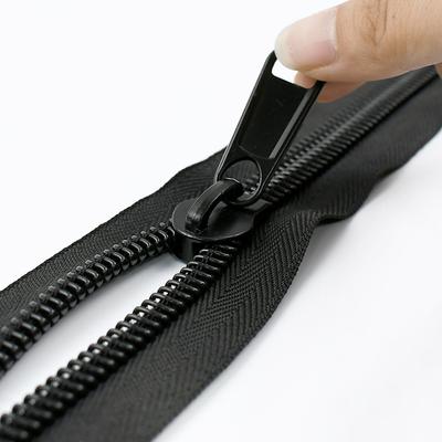 5/10M Meetee 3# 5# 8# 10# Cremalleras de Bobina de Nailon Negras + Deslizador de Cremallera para Coser Ropa Cremalleras Cabeza Cierre Reparación de Cremallera Accesorio DIY